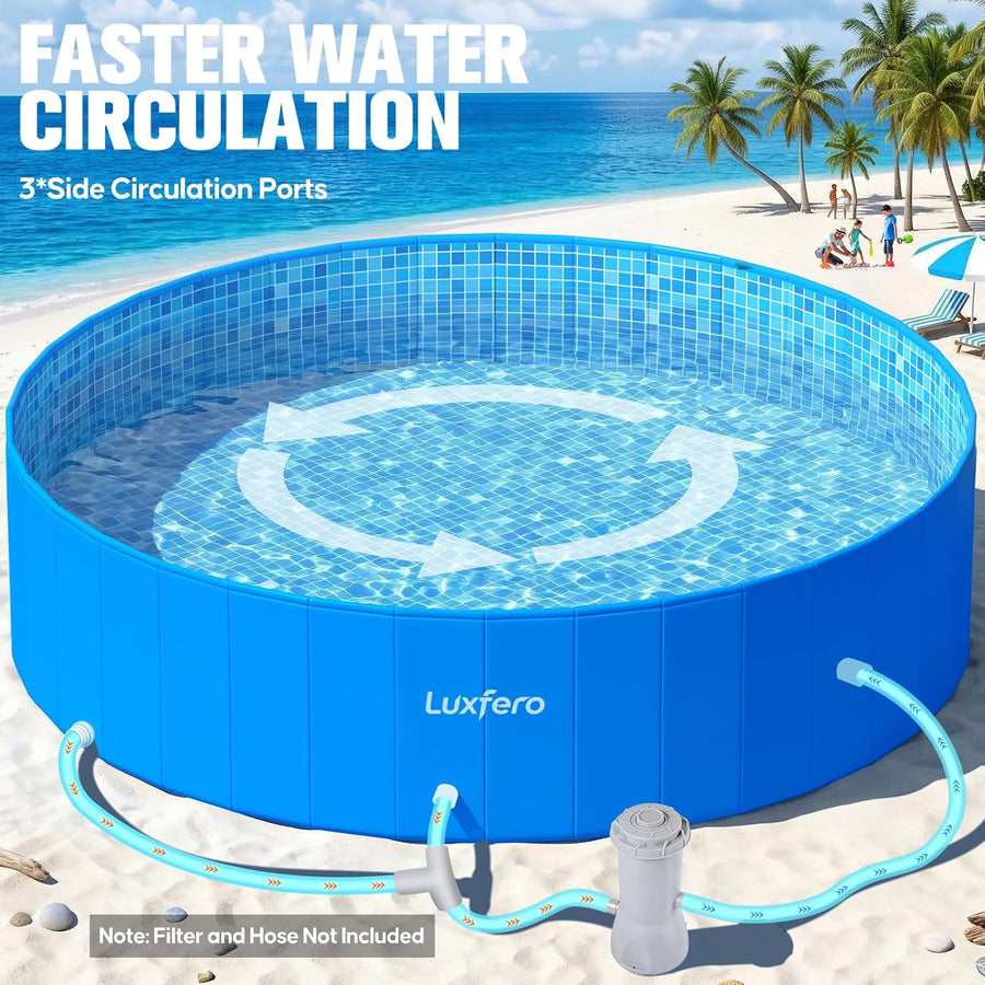 Piscine Tubulaire Ronde, Piscine Hors Sol, Piscine Metal Frame Épaissi, Facile à Ranger Piscine Pliable pour Enfants et Adultes, Piscine Frame Tubulaire Robuste pour Jardin, 228 x 228 x 50 cm