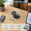 Multiprise Encastrable avec Câble USB-C Rétractable PD 35W, Noir | Prise Encastrable Plan de Travail, 2 USB-C, 2 USB-A, 1,8M Câble, Bloc Prise Escamotable avec Couvercle, Découpe Ø100 mm