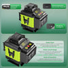 Niveau Laser Chantier Autonivelant 360° x 4, Lazer Niveaux 4D 16 Lignes Laser, Autonivellement et Mode Pulsé Extérieur, 2 x Batterie, Nivellement Automatique, Support Rotatif, Télécommande