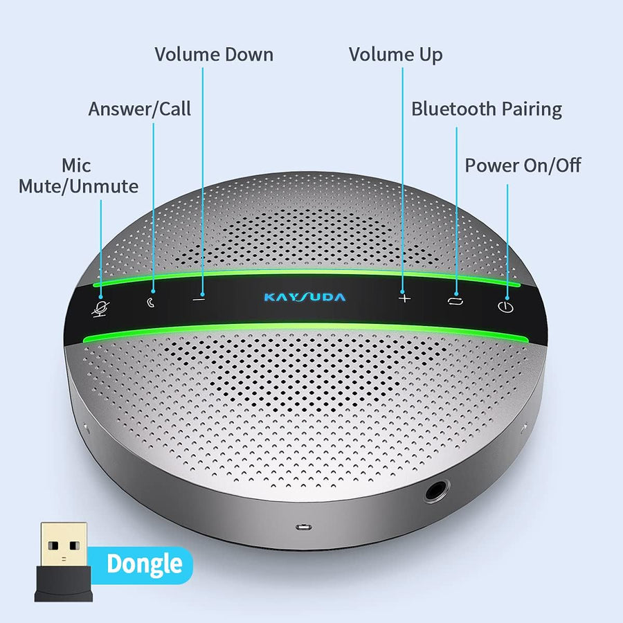 Bluetooth Conference Speakerphone SP300KIT 2pk Bundle, jusqu'à 16 participants, 18H d'appel, 360° Voice Pick-up 2x6 AI Echo & Noise Cancelling Microphones