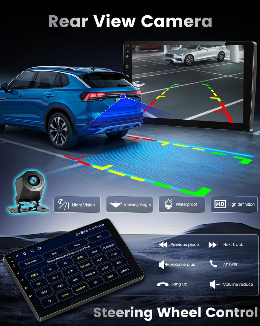 Autoradio 2+64 Go pour Peugeot 107 / Citroën C1 / Toyota Aygo (2004-2014). Compatible CarPlay, Android Auto, vidéo en ligne, navigation GPS et commandes au volant. 40 thèmes d'interface