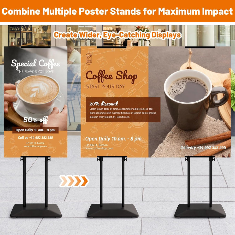 Support Panneau Publicitaire Ultra Stable Base Lourde – Support d’Affiche Double Face Réglable – Présentoir Professionnel Sur Pied pour Panneau Mousse – Restaurant & Salon – 1 Pièce