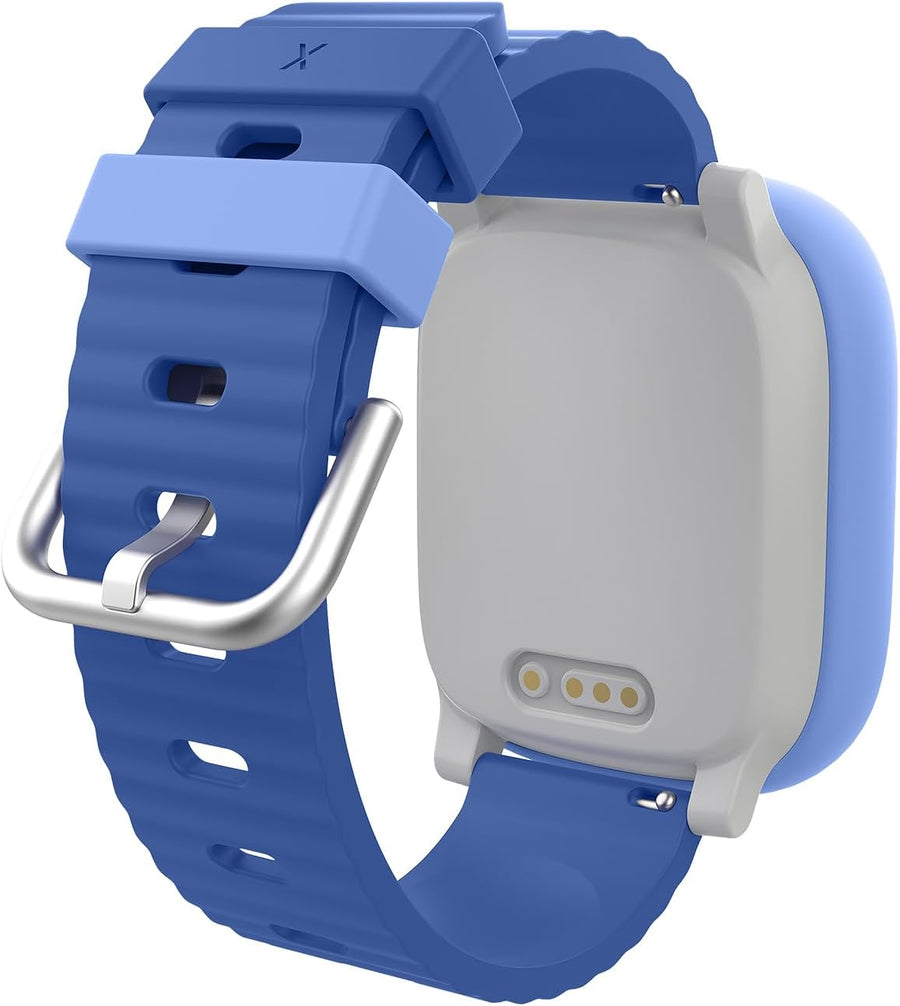 XPLORA Kidzi Play Montre connectée Enfants (avec SIM) 4G - GPS, SOS, Appels Appels, Messages, localisation GPS, Appareil Photo, podomètre, Mode école, SOS - incluant 3 Mois d'abonnement Gratuit BLEU