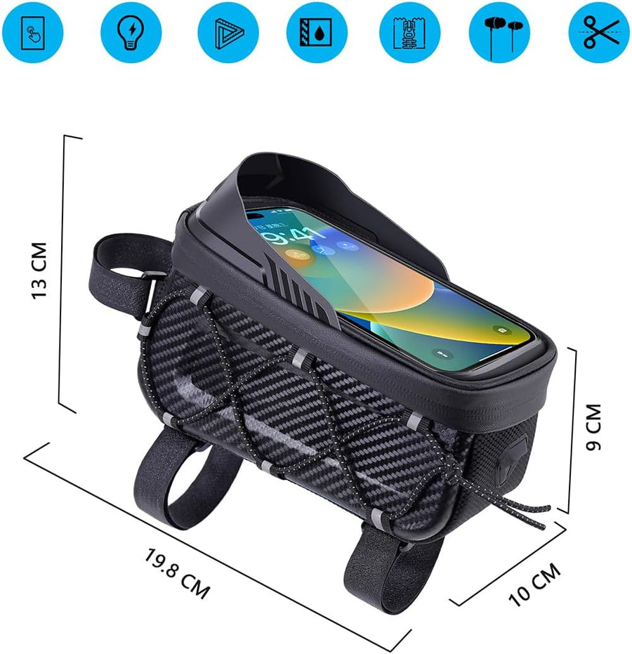 Sacoche de cadre de vélo pour cadre de vélo - Environ 1 l - 23 x 11 x 13,6 cm