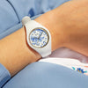 Ice-Watch - ICE blue White porcelain - Montre blanche pour femme avec bracelet en silicone