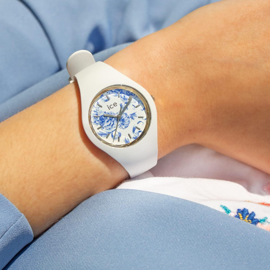 Ice-Watch - ICE blue White porcelain - Montre blanche pour femme avec bracelet en silicone