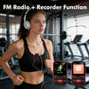 Lecteur MP3 64Go Bluetooth 5.3 avec Clip Musique Sport, écran TFT 1,5" | 28g ultra-léger sport, touches physiques, son HiFi : FM, enregistrement, lecture aléatoire ROUGE