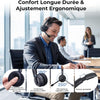 Nuroum HP31S 2026 Casque Bluetooth Sans Fil avec Micro, Réduction de Bruit ENC, Casque PC Mono avec Station de Charge,Clé USB-A&C/Bluetooth/Dongle,45H d'Autonomie pour CallCenter/Travail/Appels/Bureau
