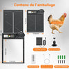 Grande Porte Automatique Poulailler Solaire, Porte Automatique Poulailler en Aluminium avec Minuterie, Télécommande, Fonction Anti-pincement, Écran LCD Étanche