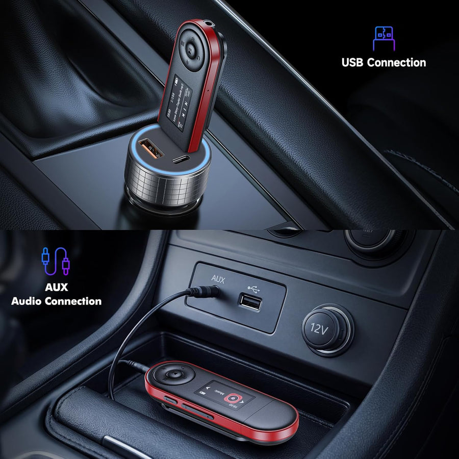 Lecteur MP3 64Go Bluetooth 5.3, Clé USB Plug & Play, Ultra-léger 28g, Boutons Physiques pour Utilisation à l'aveugle, Clip Sport pour Course à Pied, Lecture par Dossier, Radio FM, Enregistreur Vocal