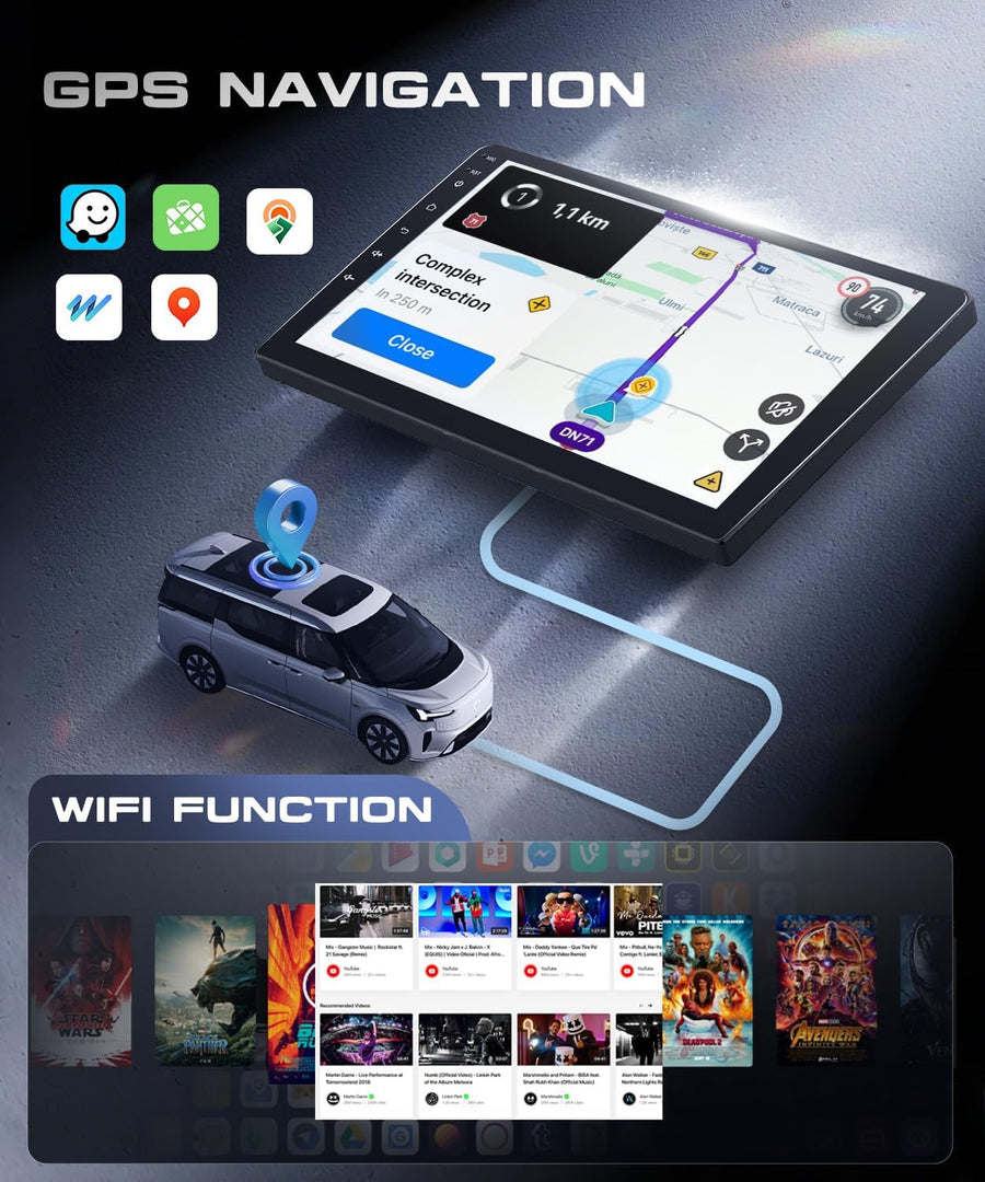 Autoradio 2G+64G Android 15 pour Toyota Yaris/Vizi 2005-2011, 9'' IPS HD 1280*720P Écran Tactile Stereo Auto avec 5G WiFi Carplay Android Auto sans Fil Bluetooth 5.0 EQ FM RDS Radio USB Caméra