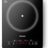 Philips Plaque à induction Série 3000 - Plaque électrique portable, 8 niveaux de chauffe, 4 programmes de cuisson, puissance élevée de 2000W, avec arrêt automatique, Écran tactile (HD5830/90)