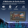 Écran Voiture 7 Pouces avec Caméra de Recul, CarPlay sans Fil Android Auto | Portable Autoradio de Voiture avec Commande Vocale, Navigation GPS, FM, MirrorLink, Bluetooth Appels avec Mains Libres, AUX