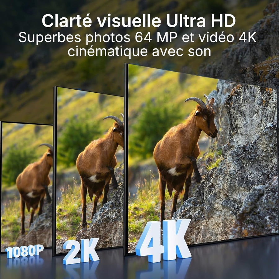 GardePro E6 2.0 Pro 4K Camera de Chasse WiFi, Batterie de 7800 mAh, Portée WiFi de 50 mètres, 64MP Caméra de Chasse Connectée Telephone, Camera Vision Nocturne Animaux Exterieur