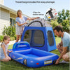 Matelas gonflable pour enfants, motif tente de voiture de course, à partir de 3 ans, BLEU