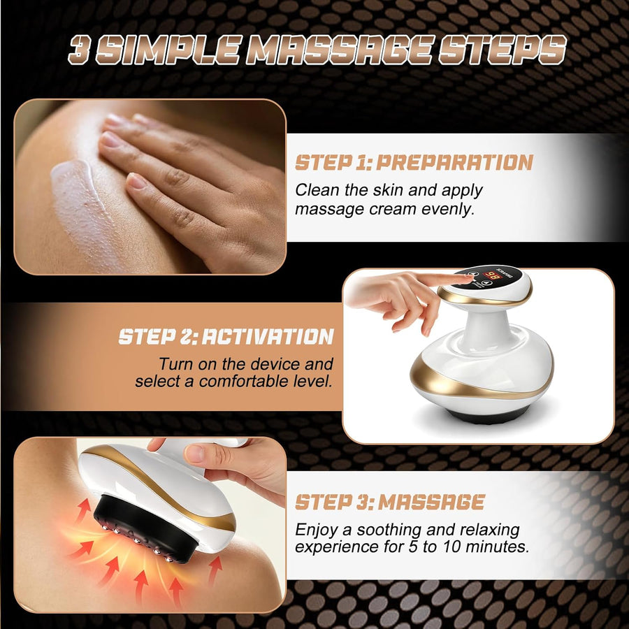 Masseur de cellulite 4 en 1, appareil de massage sous vide avec 9 niveaux de thérapie thermique et LED rouge-bleu, pour raffermissement du corps à la maison Sculpture anti-cellulite