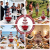 Fontaine de Fête 3 Niveaux avec LED et 5 Verres, pour Vin Rouge Jus Punch 4L Fontaine à Boissons Électrique, Réutilisables Fontaine à Vin Rouge pour Pubs, Fêtes à la Maison et Fêtes d'Anniversaire