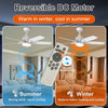 Ventilateur de Plafond avec Lumière et Telecommande, 106cm LED Lampe Ventilateur Plafond Dimmable Lampe Intégrée, 6 Vitesses, Silencieux Pales Effet Bois (Blanc+bois Clair)