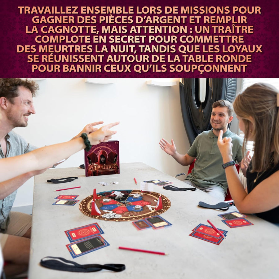 Les Traîtres Jeu de Société, Jeu de Déduction Sociale et Stratégie Inspiré de l'émission TV, Jeu de Bluff et Trahison avec Missions et Rôles Cachés, Soirée Jeux, 4 à 6 Joueurs, Dès 12 Ans