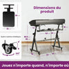 Support Clavier en Z avec Banc, Support Piano Numérique Réglable, panier de rangement intégré, très stable, roulettes verrouillables, montage facile
