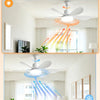 Ventilateur de Plafond avec Lumière, 52CM 40W Petit Ventilateur, avec 2 Jeux de Pales, Douille E27, Silencieux, 3 Vitesses, Telecommande, Zeitgesteuert, Dimmable LED pour Salon Chambre