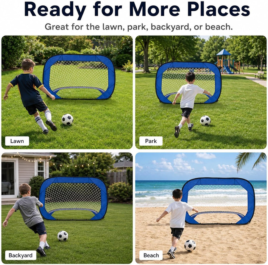 But de Football Enfant Pliable, 122 x 77 x 80 cm, Filet d’entraînement 4-en-1 pour tir et Rebond