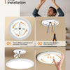 Plafonnier LED avec veilleuse 24W, 3 CCT, rond Ø30cm Blanc | Lampe à panneau plat pour chambre, chambre d'enfant, couloir, cuisine, avec veilleuse 4W et 3 couleurs chaud, neutre et froid