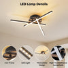 Plafonnier LED 3000K Lampe Plafond Noir CRI≥80 Plafonnier pour Salon Chambre Bureau Cuisine et Couloir