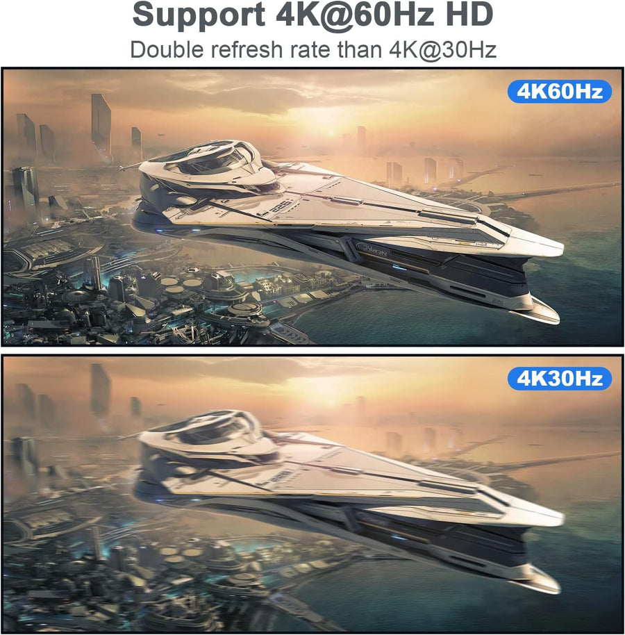 Adaptateur USB C vers HDMI 4K @ 60 Hz, Type-C (Thunderbolt 3) vers Adaptateur HDMI Femelle, Compatible avec Mac