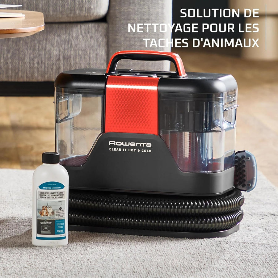 Rowenta - Shampouineuse Clean It Hot & Cold - 1150 w | Nettoyeur tapis et canapé puissant - Technologie PowerHeat 60°C - Élimine taches tenaces - Accessoires animaux inclus