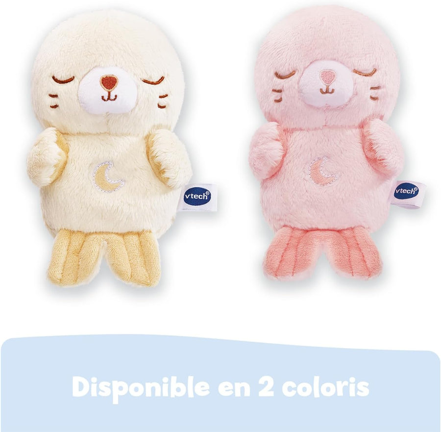 VTech - LumiZen Beige - Petite Peluche Phoque, Doudou Veilleuse Musicale Bébé - Veilleuse Nomade Enfant, Peluche Apaisante et Lumineuse - Cadeau Bébé Naissance et Cadeau Enfant - Contenu en Français