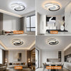 Plafonnier LED Moderne 3000K/4000K/6000K - Lampe Cercle 2 Anneaux 33W pour Salon, Chambre, Bureau, Cuisine, Couloir, Longueur 40cm, Noir+Blanc