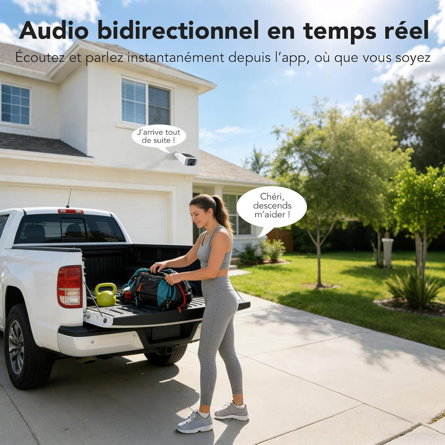 Caméra Surveillance WiFi Extérieure sans Fil Solaire 4MP | 5G/2.4GHz