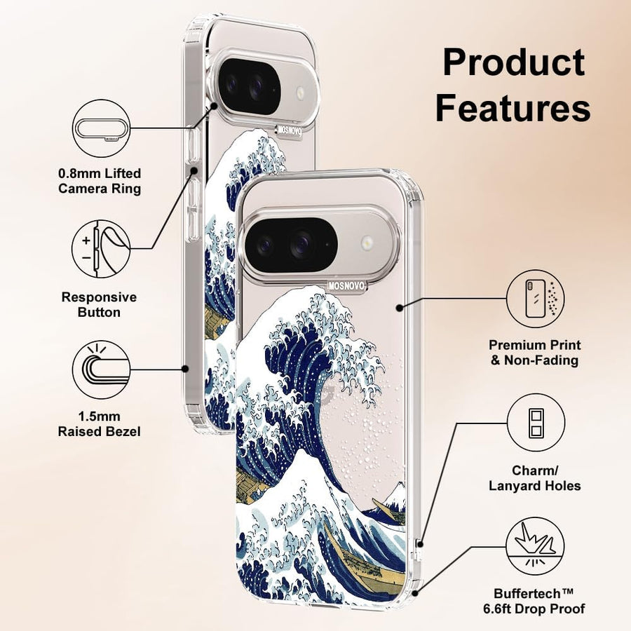 Coque pour Google Pixel 9 & 9 Pro - Housse Fine Transparente Antichoc en TPU + PC [Protection Contre Les Chutes de 2 m/Anti-Pelage] - Art de Collage Vintage