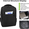 Sac à Dos pour Ordinateur Portable 16 Pouces, Port USB et Sangle pour Valise, Unisexe Étudiant Voyage, Sac Quotidien Enseignant Antivol en Noir
