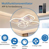 Ventilateur de plafond avec éclairage LED 68 cm, blanc - 6 vitesses, lampe de plafond à intensité variable pour salon et chambre, éclairage et ventilateur commutables séparément