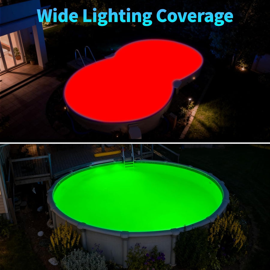 Projecteur Piscine LED 25W avec Filetage 2", 12V RGB Spot pour Piscines Hors-Sol Acier, Contrôle APP et Dimmable, Étanche IP68 Eclairage Lampe Remplie Résine pour Piscines avec Câble 9,5 m