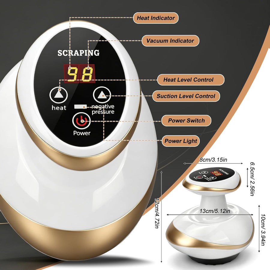 Masseur de cellulite 4 en 1, appareil de massage sous vide avec 9 niveaux de thérapie thermique et LED rouge-bleu, pour raffermissement du corps à la maison Sculpture anti-cellulite
