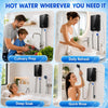 Mini Chauffe Eau Instantané 6000W, Chauffe Eau Électronique avec Écran LED Ballon Sous Évier Compact 230V, Mini Chauffe Eau Électrique Instantané IPX4, pour Cuisine Salle de Bain et Douche