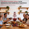 Fontaine de Fête 3 Niveaux avec LED et 5 Verres, pour Vin Rouge Jus Punch 4L Fontaine à Boissons Électrique, Réutilisables Fontaine à Vin Rouge pour Pubs, Fêtes à la Maison et Fêtes d'Anniversaire