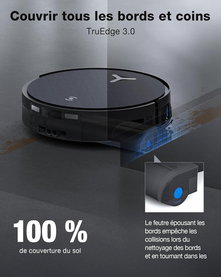 ECOVACS X12 OmniCyclone Care Complete Aspirateur Robot, Blast, 22000 Pa, pré-Dissolution des Taches FocusJet, PowerBoost, OZMO Roller 3.0, Rouleau Extensible, vidage Automatique PureCyclone 2.0