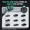 Câble de Charge Type 2, 22KW 5M 32A Voiture Électrique Triphasé Type 2 à Type 2 EV/PHEV