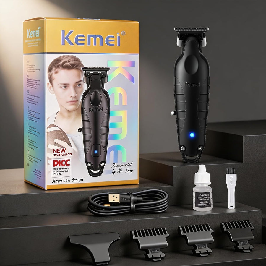 Tondeuse à Cheveux/Barbe Professionnelle pour Hommes | Tondeuse à Zéro Écart avec Lame en T, Sans Fil et Rechargeable