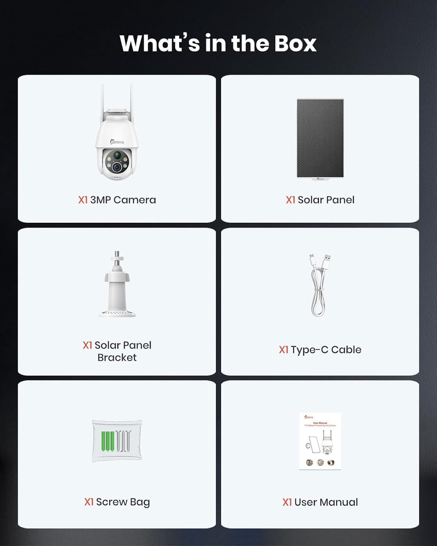 Caméras de Surveillance solaires sans Fil 3MP pour l'extérieur