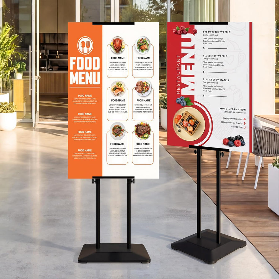 Support Panneau Publicitaire Ultra Stable Base Lourde – Support d’Affiche Double Face Réglable – Présentoir Professionnel Sur Pied pour Panneau Mousse – Restaurant & Salon – 1 Pièce