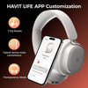Casque hybride à suppression active du bruit, casque supra-auriculaire Bluetooth avec 4 micro ENC, 132 heures de lecture, casque pliable avec basses profondes, Bluetooth 6