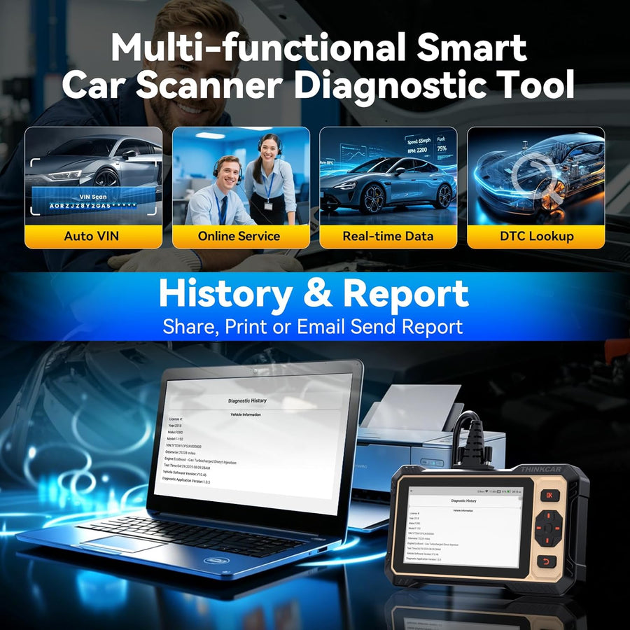 Outil de diagnostic OBD2 THINKCAR THINKSCAN 662 : scanner bidirectionnel moteur/ABS/SRS/transmission, plus de 12 réinitialisations, CAN-FD et FCA, mises à jour gratuites