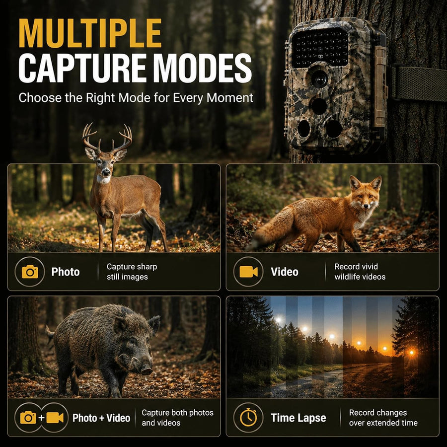 BlazeVideo T306 Caméra de chasse 64MP 4K - Temps de déclenchement de 0,1s PIR 120° Vision Nocturne IP66 étanche - Piège photo avec time-lapse & enregistrement en boucle pour chasse, observation