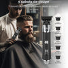 Tondeuse à cheveux professionnelle pour homme, tondeuse à barbe sans fil, tondeuse électrique T-Blade Zero Gap, rechargeable par USB avec 5 peignes de guidage