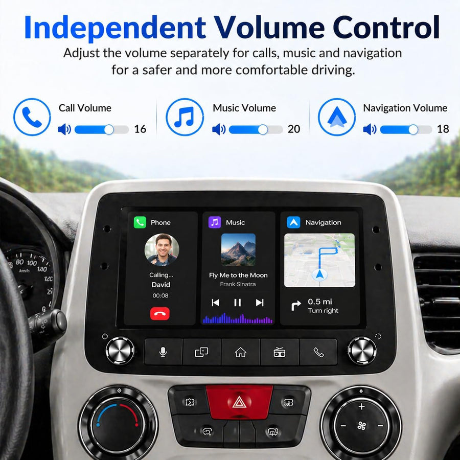 Fiat Panda 2003-2012 Autoradio 1 DIN CarPlay sans Fil Android Auto DSP RDS | Système Linux,démarrage rapide 2s,Plug&Play,Bluetooth,CANBUS,commandes volant,écran tactile IPS,caméra de recul compatible